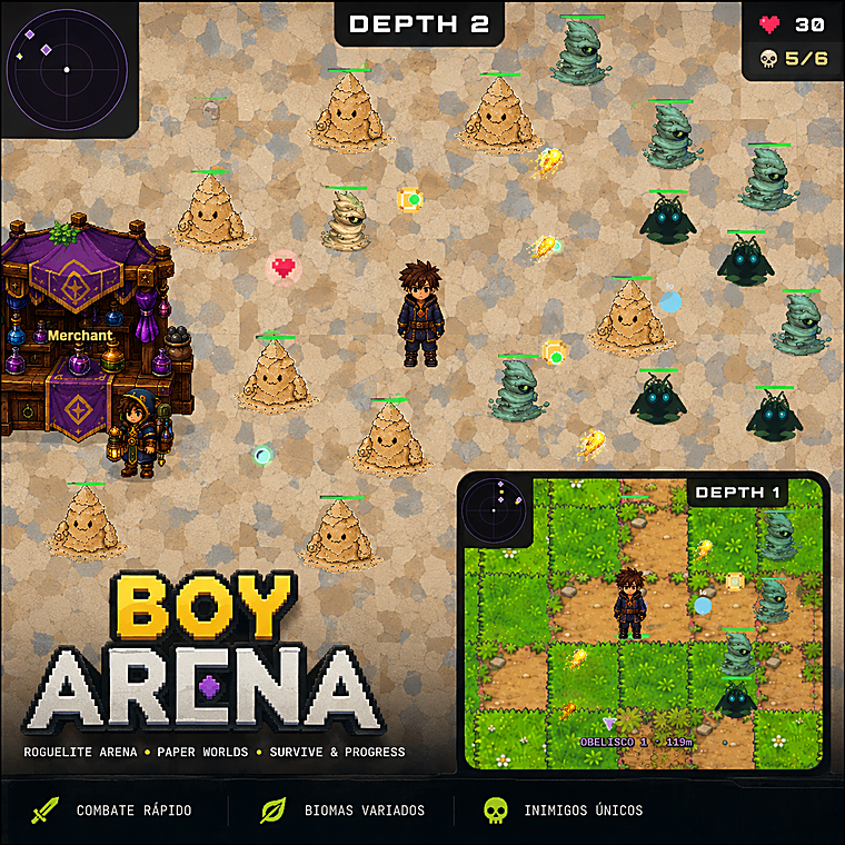 Boy Arena: interactive prototype in Phaser and TypeScript