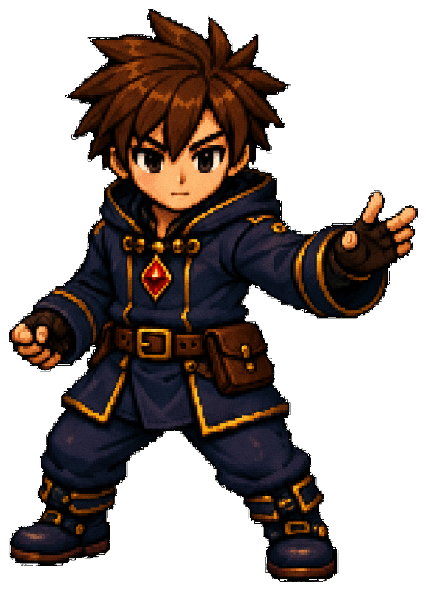Sprite do herói conjurando magia